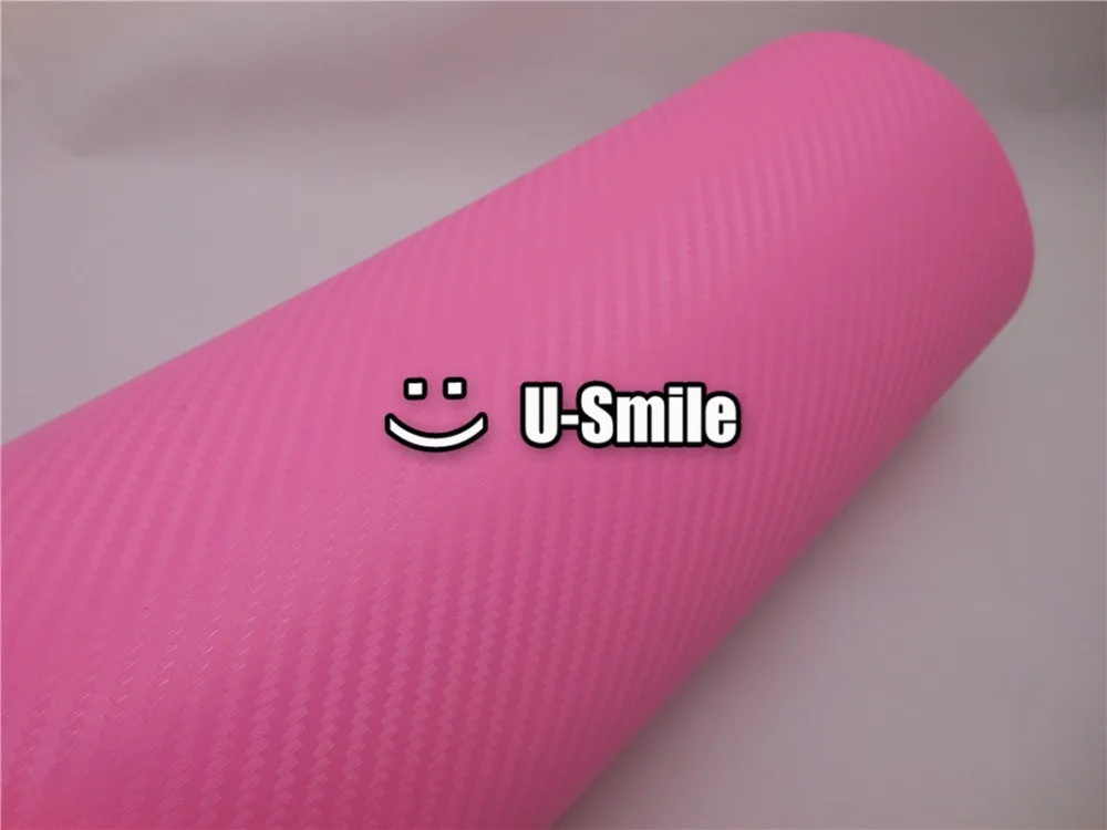 Розовая 3D виниловая пленка из углеродного волокна розовая воздушная для