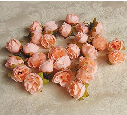 1 2 дюйма Dia Peach мини шелковые головки в виде розы для рукоделия головные уборы