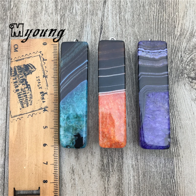 Подвески из агата Cuboid Banded полосатые Агаты подвески для самостоятельного