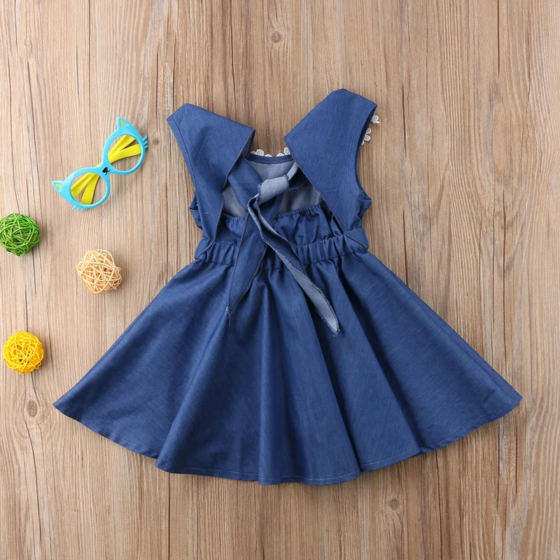 Новый модный детский спортивный костюм Летнее платье для маленьких девочек с