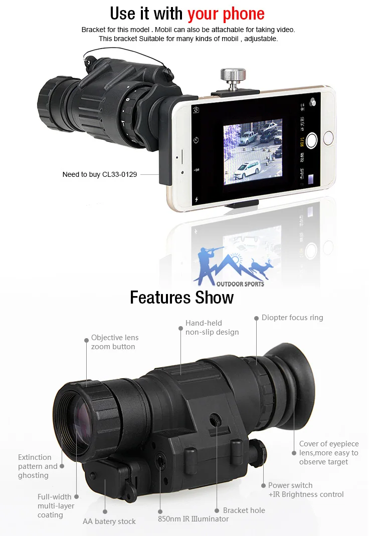 Eagleeye PVS 14 Стиль цифровой Ночное видение для охоты шесть Цвет выбора OS27 0008|digital night