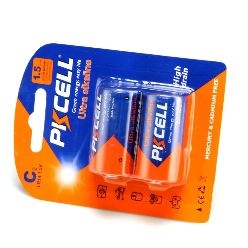 

PKCELL 4Pack Alkaline Battery 8Pieces LR14 C Size 1.5V U11 MN1400 Disposable Battery Single Use Battery