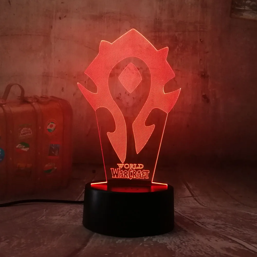 Новый RGB светодиодный светильник ing лампа WOW игра символ акриловые 3D ночной