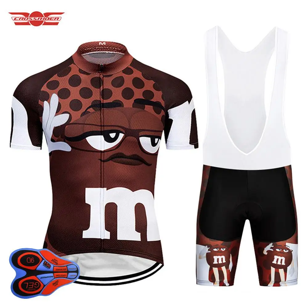 Jersey and bib pant Crossrider Велоспорт Джерси Короткие 9D комплект MTB Форма велосипед Костюмы Ropa Ciclismo Велосипедный спорт одежда мужская Майо Culotte - Цвет: Jersey and bib pant