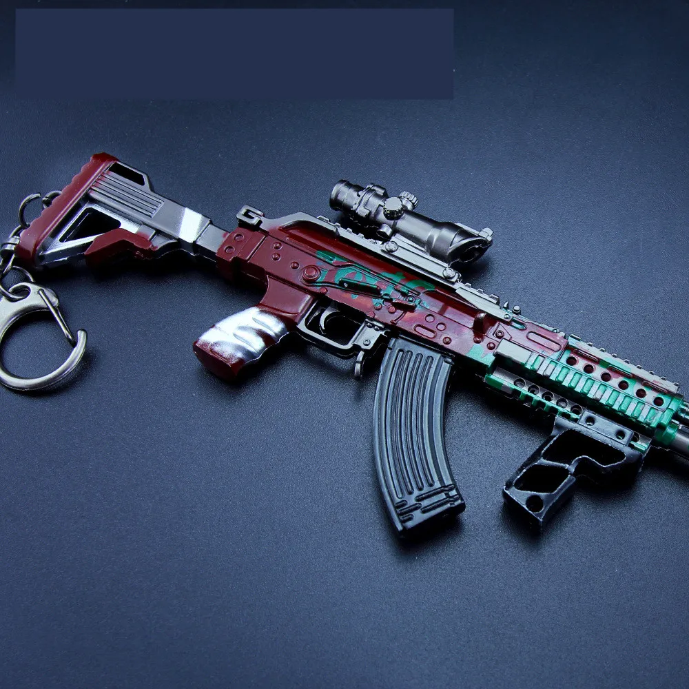 Playerunknown's боя PUBG P1911 M16A4 98k M762 G36C MP5K Косплэй реквизит серый цвет с красноватым отливом брелок игрушка 6 шт./компл