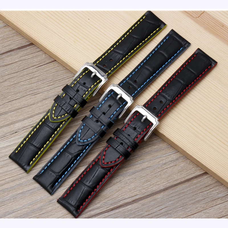 HQ браслет из натуральной кожи крокодила часы ремень 18 мм 20 22 для Seiko Citizen DIY Съемный