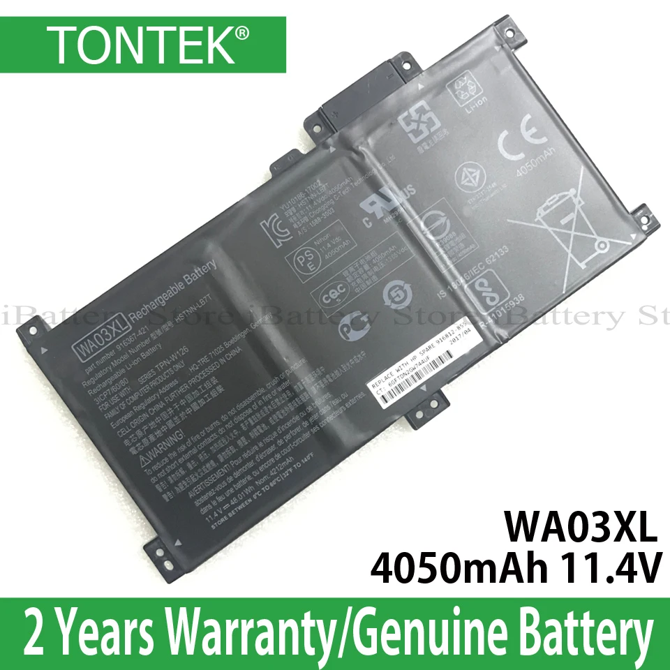 Оригинальный аккумулятор WA03XL для Hp Pavilion x360 серия 15 br077nr 916812 1 5 10 |Аккумуляторы