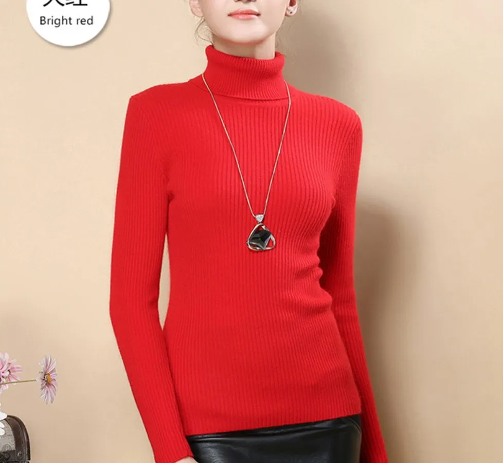 2017 кашемировый свитер с высоким воротником женский тонкий пуловер утепленная