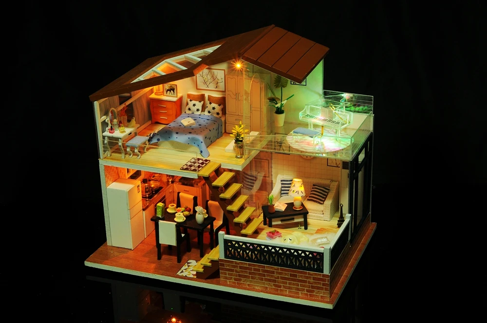 Кукольный дом ручной работы мебель Miniatura Diy кукольные домики миниатюрный кукольный домик деревянные игрушки для детей Взрослые подарок на день рождения