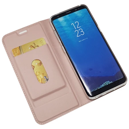 Роскошный чехол-бумажник для samsung S9 Plus из натуральной кожи для Galaxy S9, Защитный Тонкий флип-чехол для телефона - Цвет: Pink Leather Case