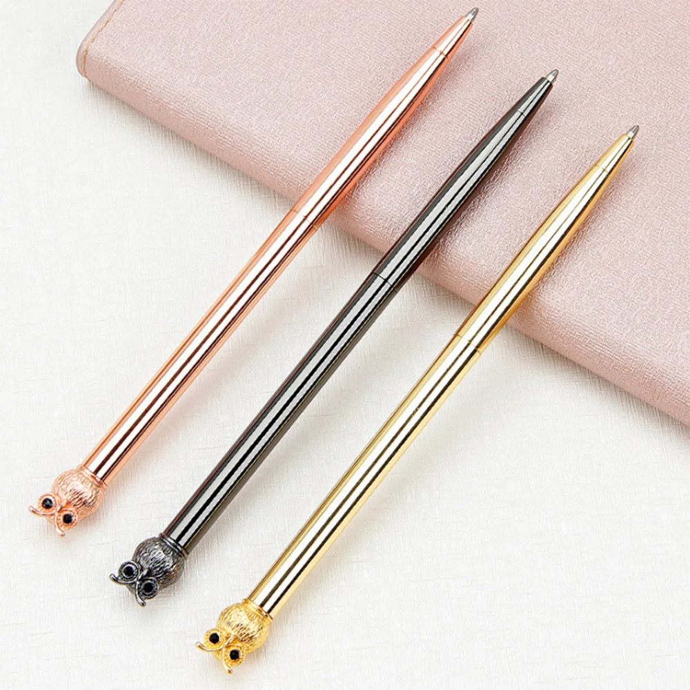 Металлическая шариковая ручка с милыми блестящими совами 0 5 мм канцелярские