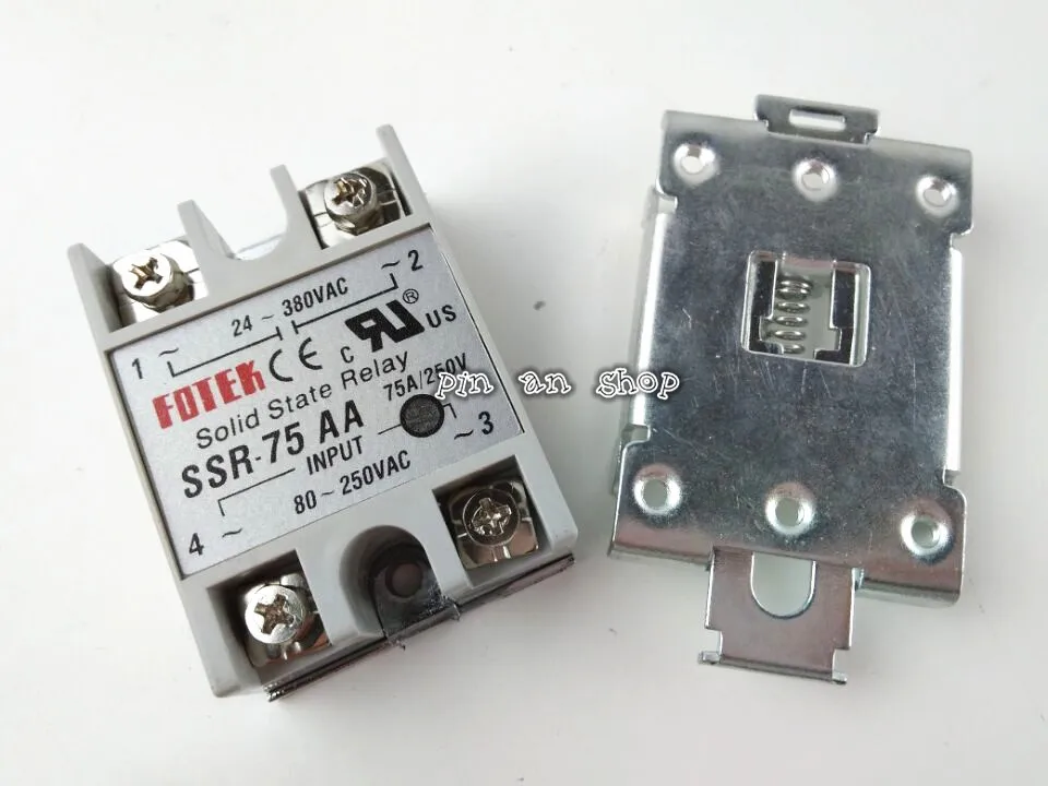 1 шт. SSR-75AA 75A твердотельные реле постоянного тока модуля на рост от 80 до 250V AC Вход