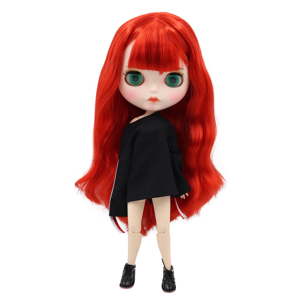 Кукла Blyth BL0115 от ICY DBS с белой кожей прямые красные волосы новое матовое лицо