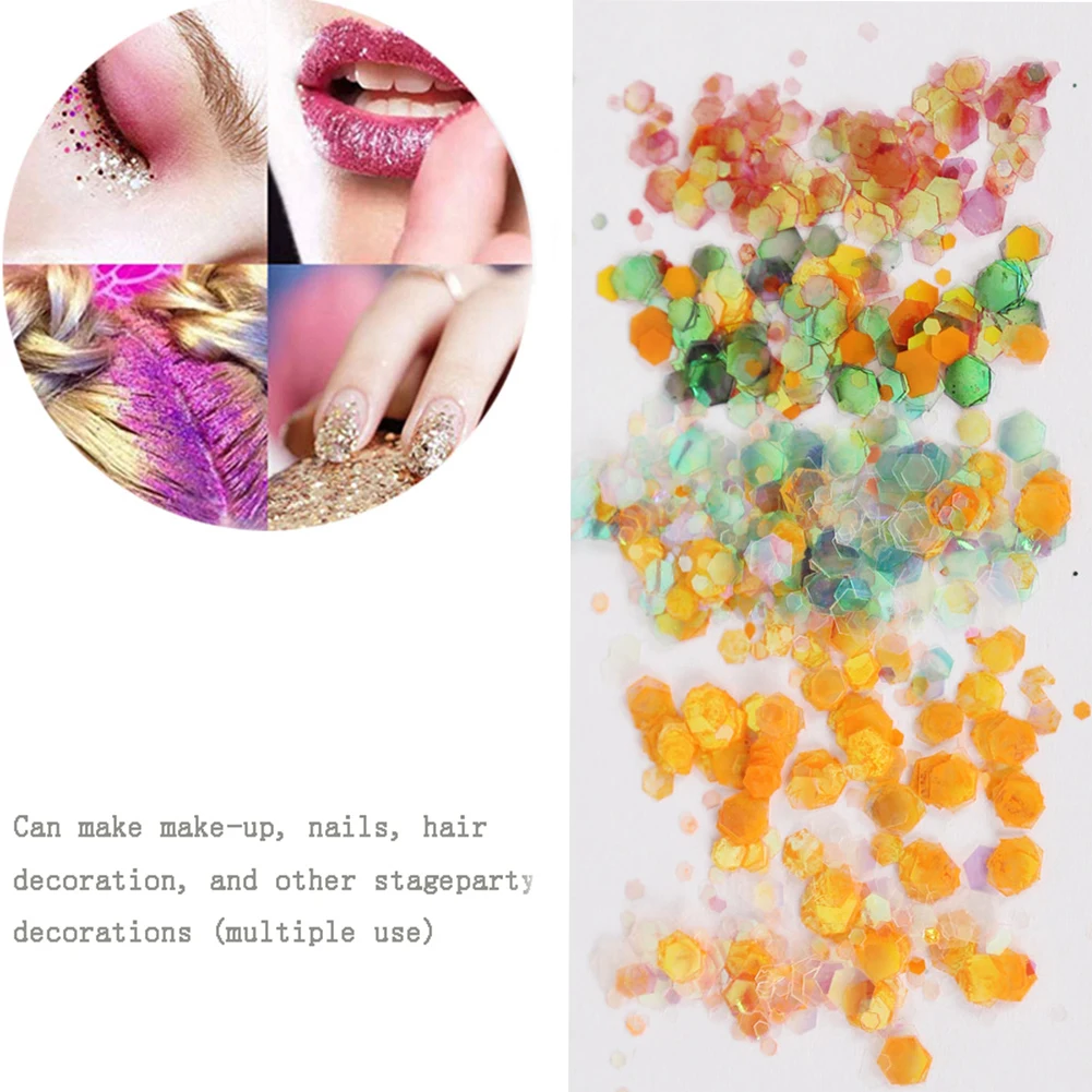 5 Boxes 3D Nail Art Glitter Powder Sequins Dust for fake Nails Decoration Iridescent Flakies decor Tips | Красота и здоровье