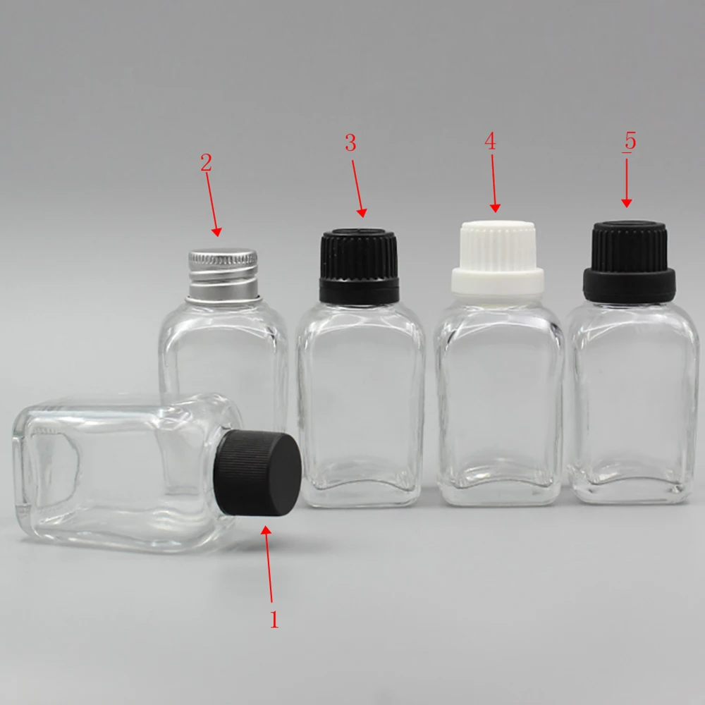 Wholesale 1 oz glass essential oils bottles with dropper cap, empty square serum bottle glass 30ml