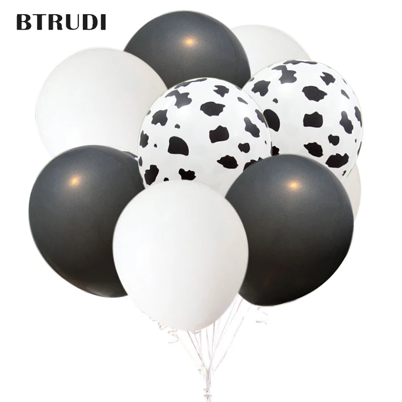 

BTRUDI Cartoon cow spotted latex balloon 12 inch 30pcs baby shower decoration balloon birthday party supplies Children's toys
