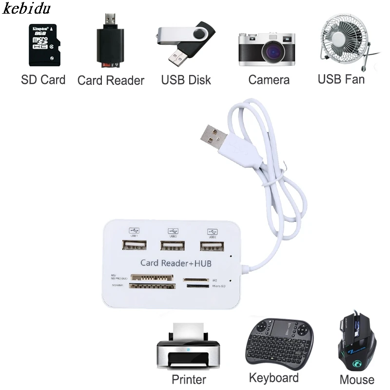 Usb концентратор с 3 портами комбо 2 0 устройство для считывания Micro карт