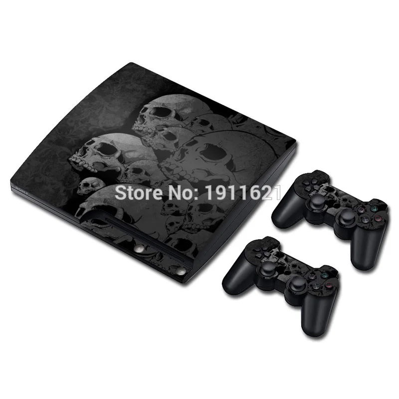OSTSTICKER Skull For PS3 Slim Skin Sticker Cover for Sony PlayStation 3 Console and 2 Controller Skins | Электроника