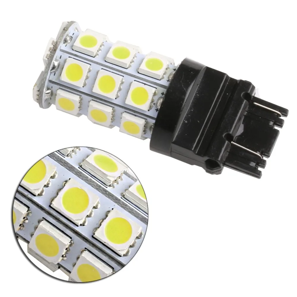Светодиодный задний стоп сигнал поворота T25 3157 3156 27 SMD 5050 теплый белый свет