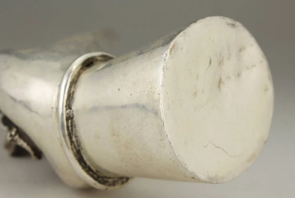 Китай старый белые Медь ручная работа Резной орнамент Будды kwan инь