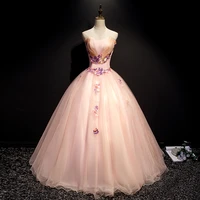 strapless pink quinceanera dress 2019 tulle 3d flower tulle ball gown prom formal dress vestido 15 anos vestidos de quinceaneras