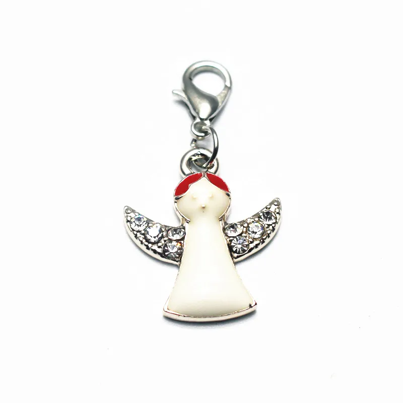 20 шт./лот серебро ангельский Кристалл Подвески для Цепочки и ожерелья с