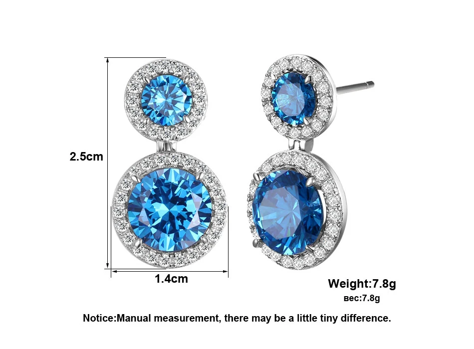 ORSA JEWELS женские серебряные висячие серьги нежные синие фианиты CZ женские модные вечерние ювелирные изделия в подарок OE161
