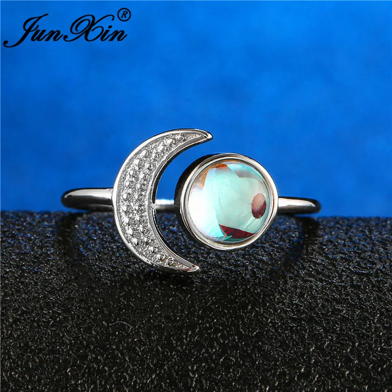 ROXI открытые лунного камня из желтого золота кольца для женщин серебро Цвет белый