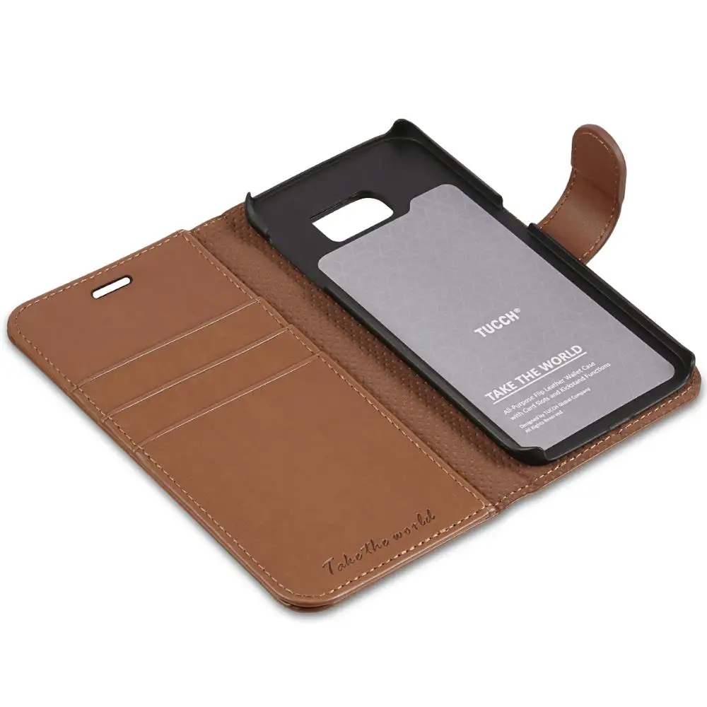 Tuch бумажник чехол для Samsung Galaxy S6 Edge отделения карт Kickstand Премиум PU кожаный флип