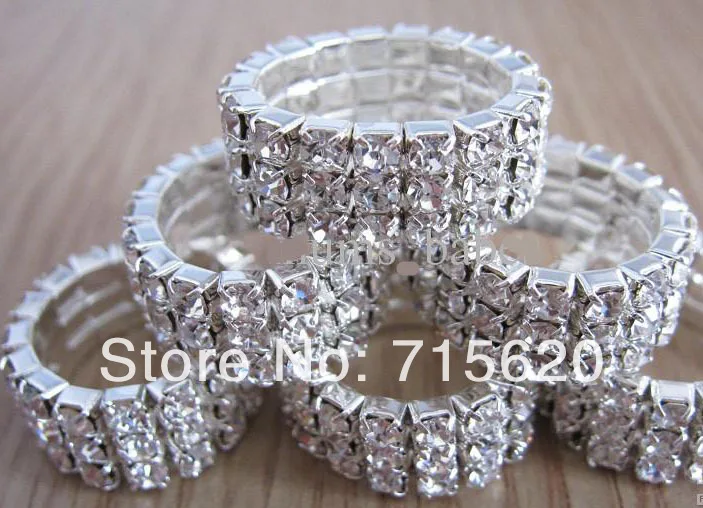Женские Эластичные обручальные кольца с кристаллами 10 шт. 2/3 ряда оптовая продажа