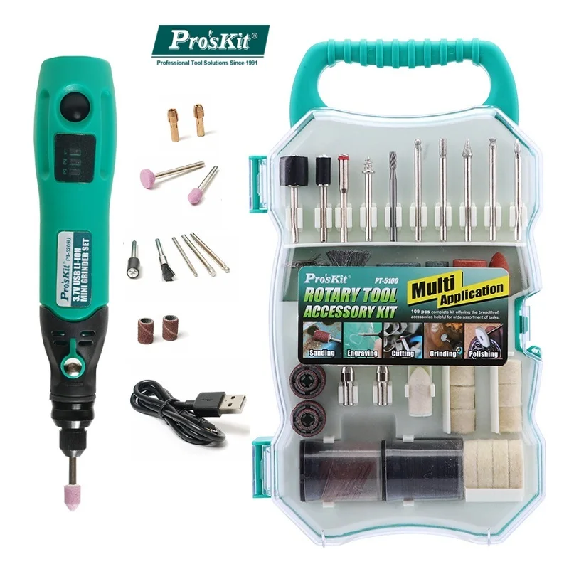 Pro'skit PT 5205U USB зарядка электрическая шлифовальная машина набор мини дрель с