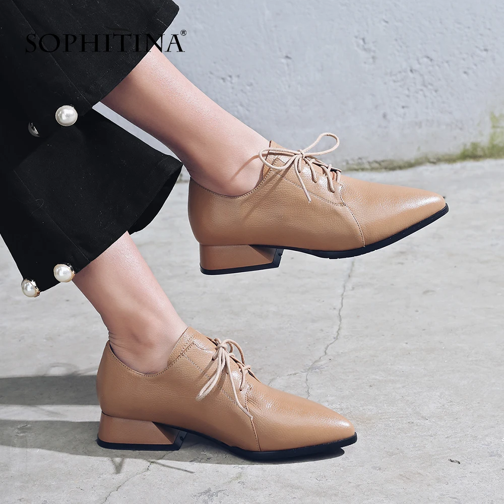 SOPHITINA/осенние классические женские туфли лодочки модные с острым носком из