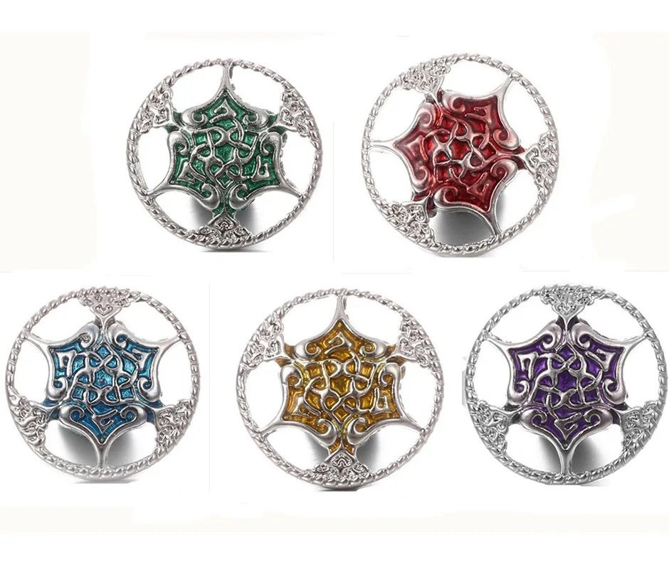 

10PCS Newest Purple Crystal Snaps Button Jewelry Metal Flower Charms Jewelry Fit 18mm Bracelet Bangles Snap Jewelry Women Beads