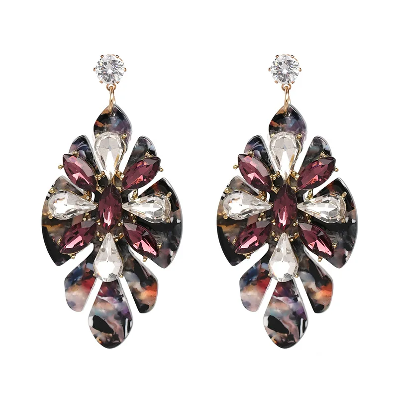 GEREIT 2018 Vintage Acrylic Resin Drop Earrings For Women New Bohemian Statement Dangle Crystal Big Boho Jewelry Oorbel | Украшения и