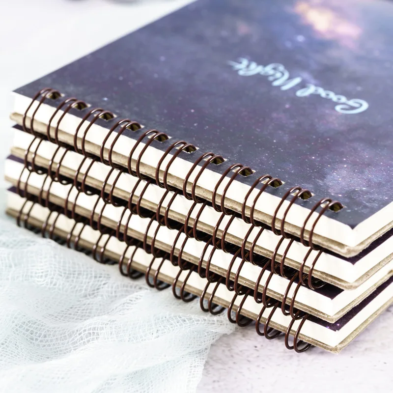 Фиолетовый звездное небо хорошая ночь поворот CoilBook блокнот скрапбук винтажный