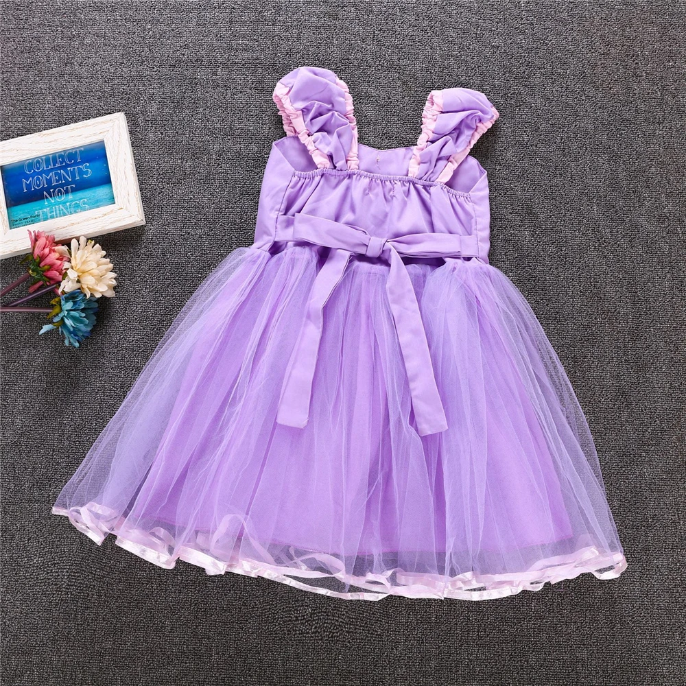 Chrismas Halloween Rapunzel Costume Girls Purple Fairy Tulle Tutu Dress Kids Birthday Party Fantasia Tangled Princess Up | Детская