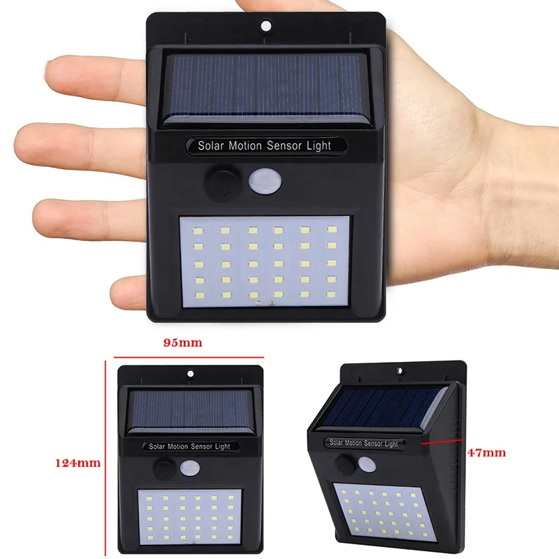 30 светодиодов современный Солнечный настенный светильник садовый наружный