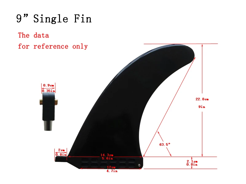 Ласты 9 дюймов для серфинга одиночные ласты 'длина Лонгборд центр | Спорт и