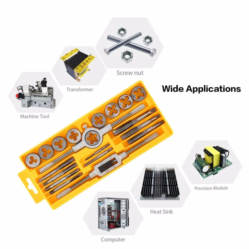 20 шт. набор метчиков и плашек из легированной стали маленький кран витой ручные