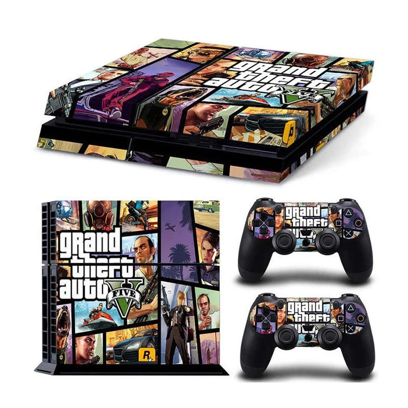 Grand Theft Auto 5 GTA для консоли PS4 Виниловая наклейка контроллера Playstation Cover Skin 4 + 2 на