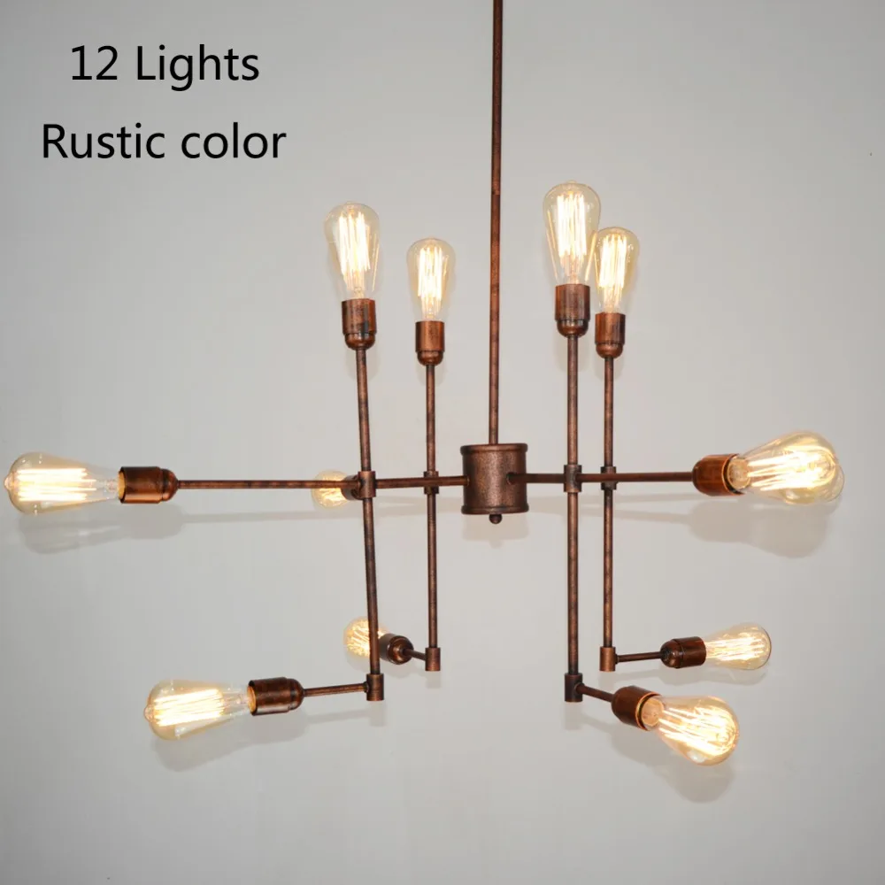 9/12/16 lights personality branch spider chandelier loft industrial black color painted iron hanging lamp for bar coffee shop | Освещение