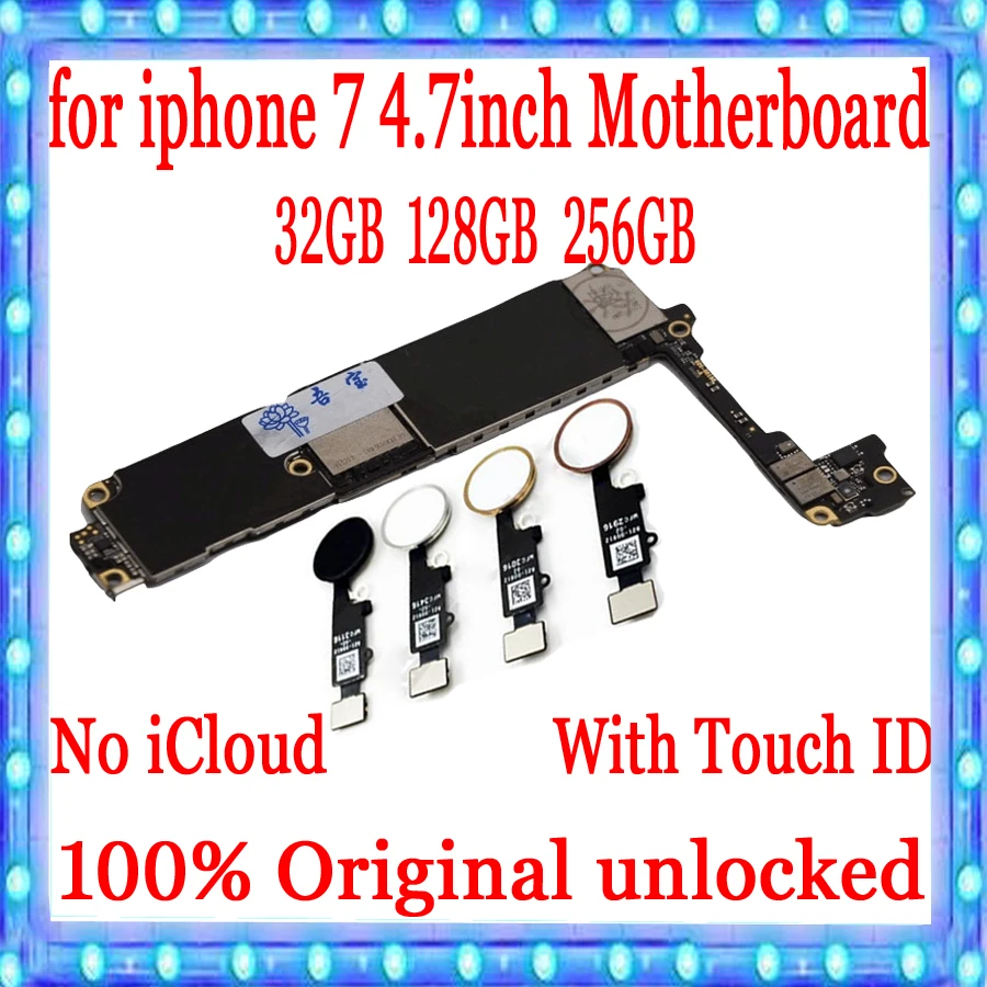 Материнская плата для iPhone 7 4 дюйма с Touch ID/без ID 100% оригинальная разблокированная