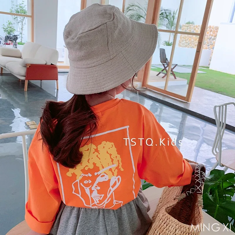 Новинка весны 2019 детская одежда костюм для девочек Детская футболка с круглым