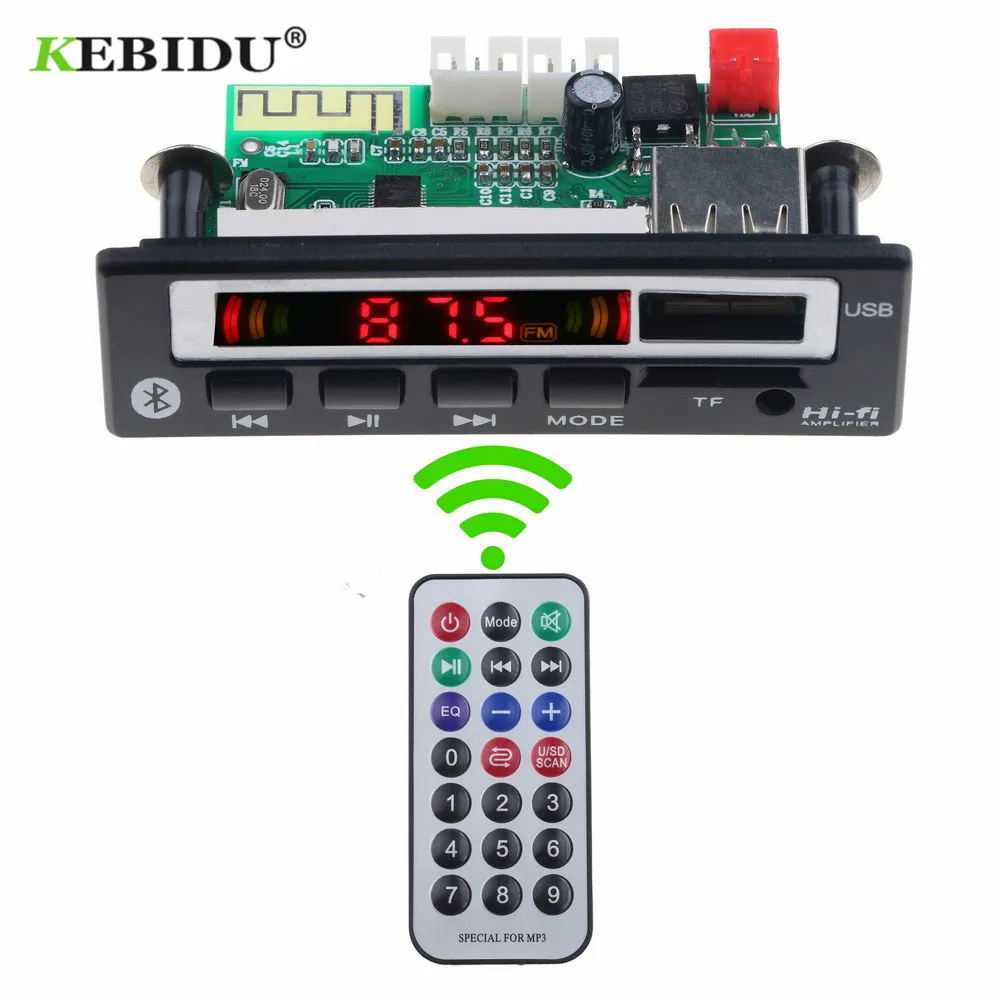 KEBIDU DC 5 в 12 В Bluetooth 0 MP3 WMA WAV декодер плата беспроводной аудио модуль цветной экран USB
