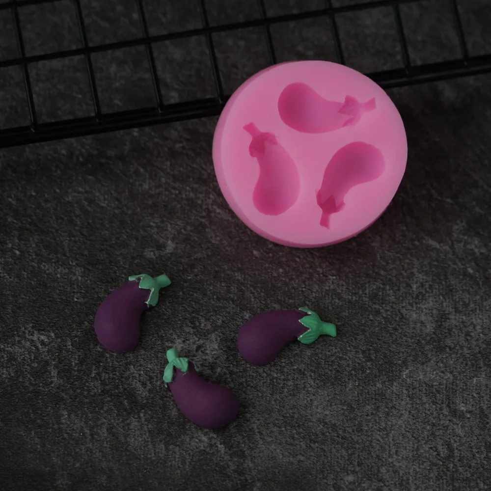 

Форма баклажаны силиконовая форма прекрасный растительный Баклажан помадка украшения торта DIY сахарный шоколадный конфеты 3D формы инструм...