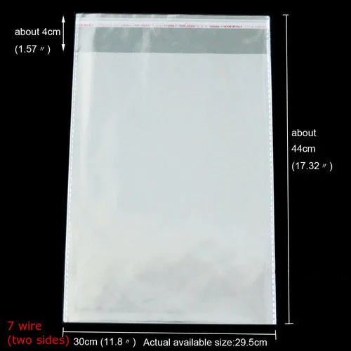 50pcs 30x44cm 50 шт/100 шт многоразовые пластиковые пакеты для подарков, упаковка большого размера, прозрачные самоклеящиеся прозрачные целлофановые Opp пакеты, вечерние, декоративные - Цвет: 50pcs 30x44cm