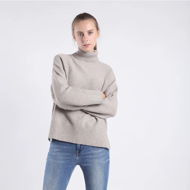 

New style Casual fashion sweater coat Woman's coat Loose coat Long sleeves High collar Suitable for various stature Free size