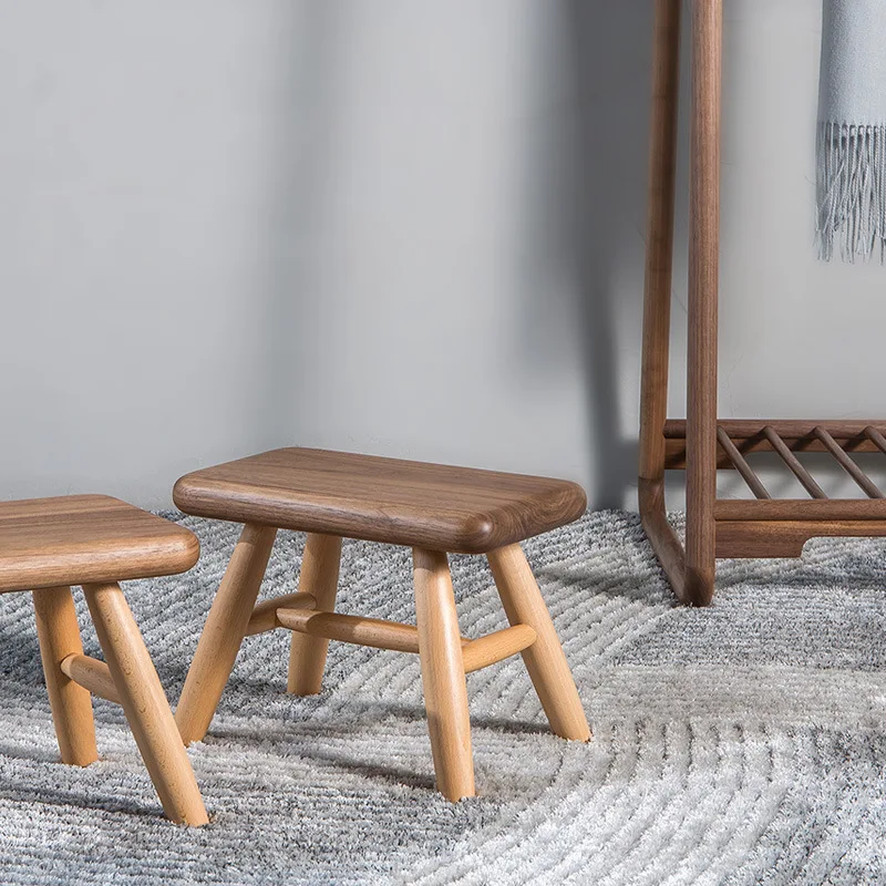 Solid wood Children's Stools kids Furniture 30*18*22 cm Black walnut bench Safety ottoman hot new high end Nordic stool | Мебель