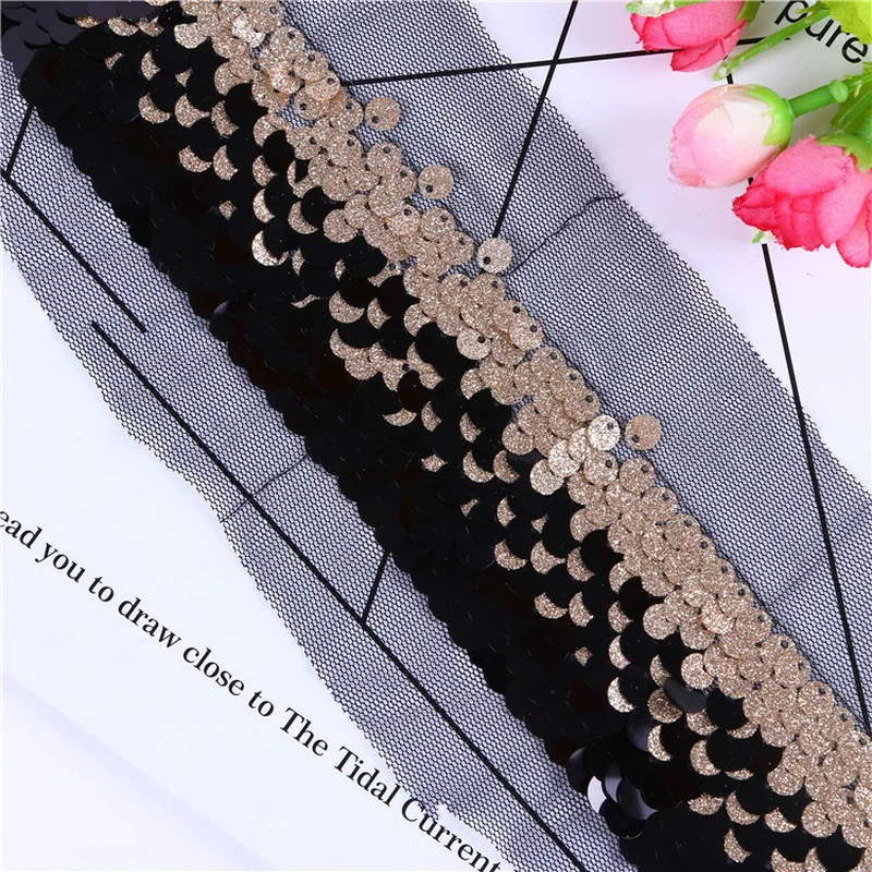 Meetee 5yards 9cm Sequins Embroidered Mesh Lace Webbing DIY Scarf Tablecloth Bag Clothing Home Decoration Craft Accessory BD425 | Дом и сад