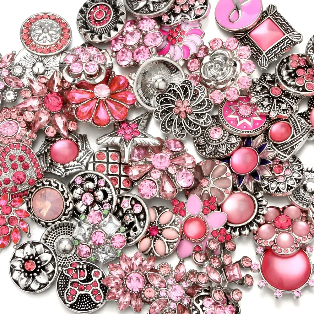 

20pcs/lot New 18MM Snap Jewelry Mixed Designs Metal Snap Buttons fit 18mm Snap Bracelet Bangle Earrings Necklaces